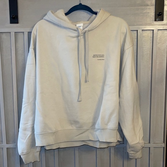 H&M Tops - H&M Taupe Cream Hoodie XL